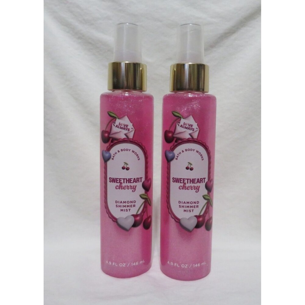 SWEETHEART CHERRY Bath & Body Works Diamond Shimmer Mist 4.9 fl oz x 2